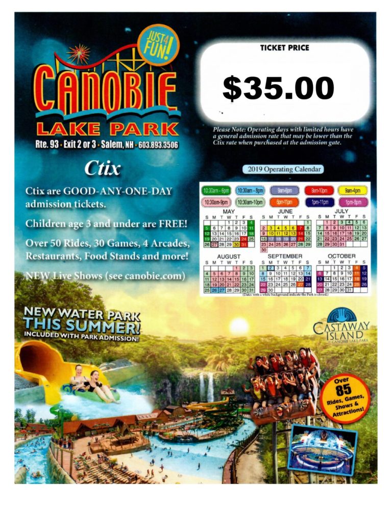 Six Flags New England & Canobie Lake Park Tickets Are Here! USCG Base