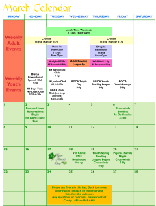 MWR Calendar March 2015
