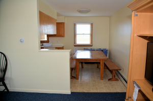 Looking into the dining area from the living room