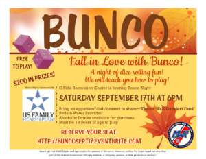 Bunco Night Sept 17a